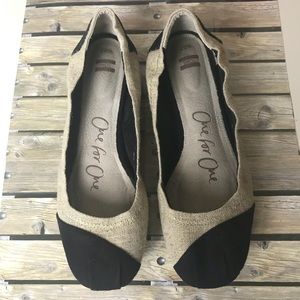 TOMS Ballet Flats Cream & Black